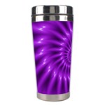 Glossy Bright Purple Fractal Spiral  Stainless Steel Travel Tumbler