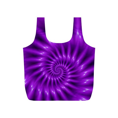 Glossy Bright Purple Fractal Spiral  Full Print Recycle Bag (S) from ArtsNow.com Front