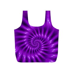 Glossy Bright Purple Fractal Spiral  Full Print Recycle Bag (S) from ArtsNow.com Front