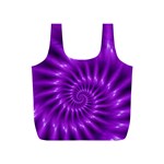 Glossy Bright Purple Fractal Spiral  Full Print Recycle Bag (S)