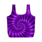 Glossy Bright Purple Fractal Spiral  Full Print Recycle Bag (M)