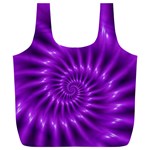 Glossy Bright Purple Fractal Spiral  Full Print Recycle Bag (XL)