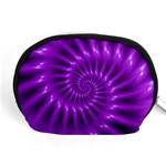 Glossy Bright Purple Fractal Spiral  Accessory Pouch (Medium)