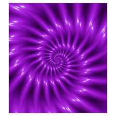 Glossy Bright Purple Fractal Spiral  Drawstring Pouch (Medium) from ArtsNow.com Front