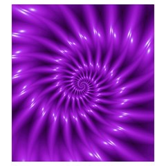 Glossy Bright Purple Fractal Spiral  Drawstring Pouch (Large) from ArtsNow.com Front