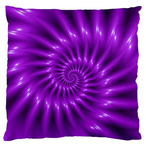 Glossy Bright Purple Fractal Spiral  Standard Flano Cushion Case (One Side) from ArtsNow.com Front