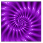 Glossy Bright Purple Fractal Spiral  Large Satin Scarf (Square)