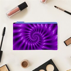 Glossy Bright Purple Fractal Spiral  Cosmetic Bag (XS) from ArtsNow.com Front