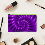 Glossy Bright Purple Fractal Spiral  Cosmetic Bag (XS)