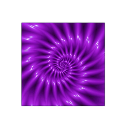 Glossy Bright Purple Fractal Spiral  Satin Bandana Scarf from ArtsNow.com Front