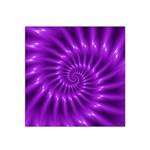 Glossy Bright Purple Fractal Spiral  Satin Bandana Scarf