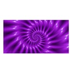 Glossy Bright Purple Fractal Spiral  Satin Shawl