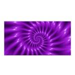 Glossy Bright Purple Fractal Spiral  Satin Wrap