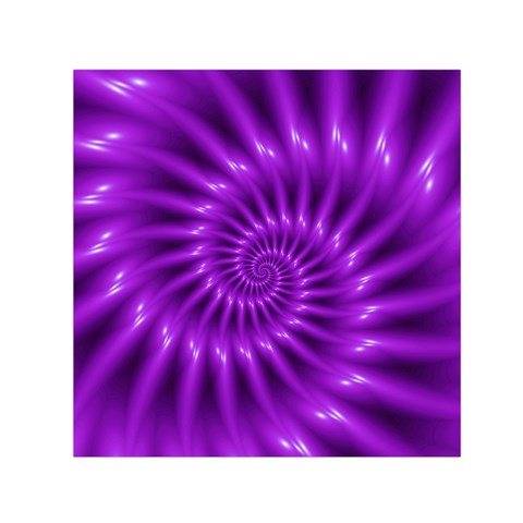 Glossy Bright Purple Fractal Spiral  Small Satin Scarf (Square) from ArtsNow.com Front