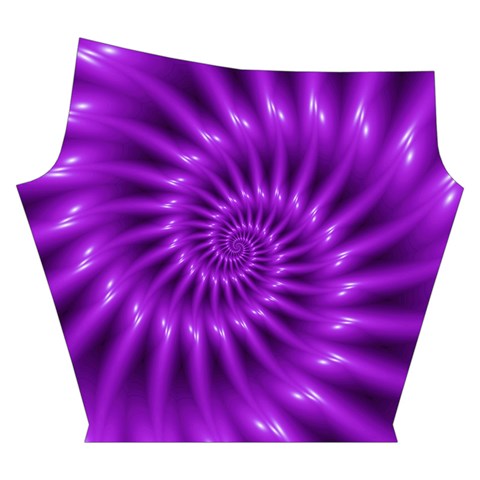 Glossy Bright Purple Fractal Spiral  Yoga Cropped Leggings from ArtsNow.com Right