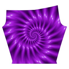 Glossy Bright Purple Fractal Spiral  Yoga Cropped Leggings from ArtsNow.com Left