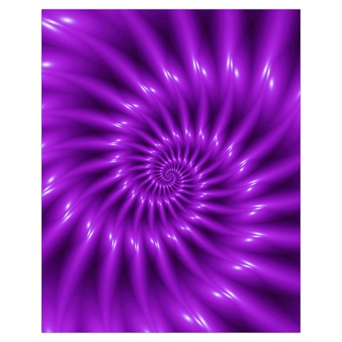 Glossy Bright Purple Fractal Spiral  Drawstring Pouch (XL) from ArtsNow.com Front