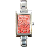 Apircot Orange Vintage Retro Rotary Dial Spiral Droste  Rectangle Italian Charm Watch