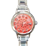 Apircot Orange Vintage Retro Rotary Dial Spiral Droste  Round Italian Charm Watch