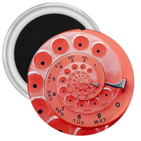 Apircot Orange Vintage Retro Rotary Dial Spiral Droste  3  Magnet from ArtsNow.com Front