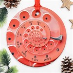 Apircot Orange Vintage Retro Rotary Dial Spiral Droste  Ornament (Round)