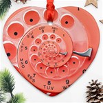 Apircot Orange Vintage Retro Rotary Dial Spiral Droste  Ornament (Heart)