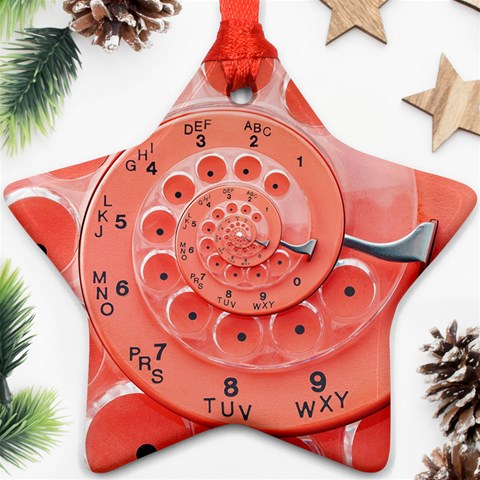 Apircot Orange Vintage Retro Rotary Dial Spiral Droste  Ornament (Star) from ArtsNow.com Front