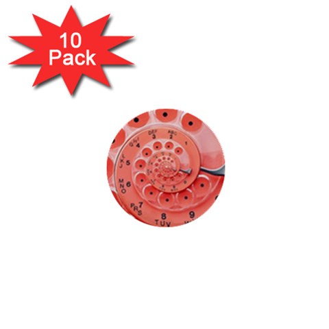 Apircot Orange Vintage Retro Rotary Dial Spiral Droste  1  Mini Button (10 pack)  from ArtsNow.com Front