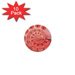 Apircot Orange Vintage Retro Rotary Dial Spiral Droste  1  Mini Button (10 pack) 