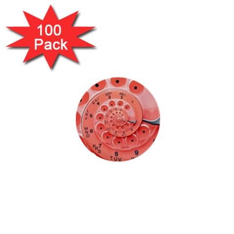 Apircot Orange Vintage Retro Rotary Dial Spiral Droste  1  Mini Button (100 pack)  from ArtsNow.com Front