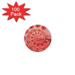 Apircot Orange Vintage Retro Rotary Dial Spiral Droste  1  Mini Button (100 pack) 