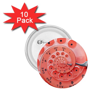 Apircot Orange Vintage Retro Rotary Dial Spiral Droste  1.75  Button (10 pack)  from ArtsNow.com Front