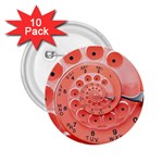 Apircot Orange Vintage Retro Rotary Dial Spiral Droste  2.25  Button (10 pack)