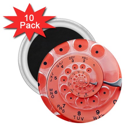 Apircot Orange Vintage Retro Rotary Dial Spiral Droste  2.25  Magnet (10 pack) from ArtsNow.com Front