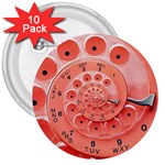 Apircot Orange Vintage Retro Rotary Dial Spiral Droste  3  Button (10 pack)