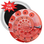 Apircot Orange Vintage Retro Rotary Dial Spiral Droste  3  Magnet (100 pack)