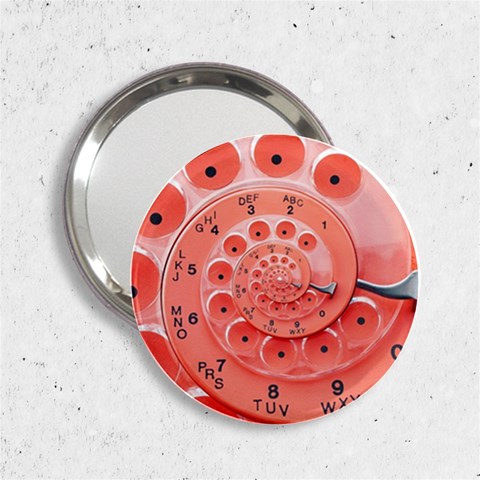 Apircot Orange Vintage Retro Rotary Dial Spiral Droste  2.25  Handbag Mirror from ArtsNow.com Front