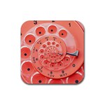 Apircot Orange Vintage Retro Rotary Dial Spiral Droste  Rubber Coaster (Square)