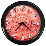 Apircot Orange Vintage Retro Rotary Dial Spiral Droste  Wall Clock (Black)