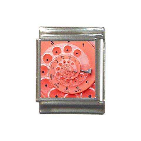 Apircot Orange Vintage Retro Rotary Dial Spiral Droste  Italian Charm (13mm) from ArtsNow.com Front