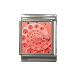 Apircot Orange Vintage Retro Rotary Dial Spiral Droste  Italian Charm (13mm)