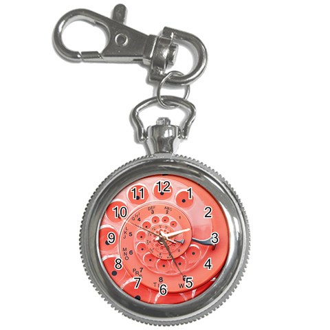 Apircot Orange Vintage Retro Rotary Dial Spiral Droste  Key Chain Watch from ArtsNow.com Front