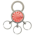 Apircot Orange Vintage Retro Rotary Dial Spiral Droste  3-Ring Key Chain