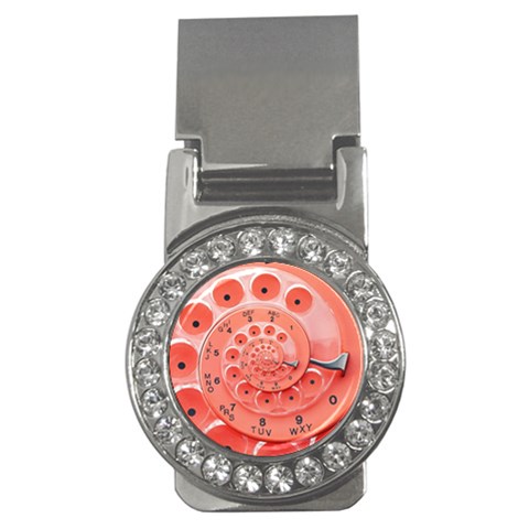 Apircot Orange Vintage Retro Rotary Dial Spiral Droste  Money Clip (CZ) from ArtsNow.com Front