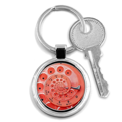 Apircot Orange Vintage Retro Rotary Dial Spiral Droste  Key Chain (Round) from ArtsNow.com Front