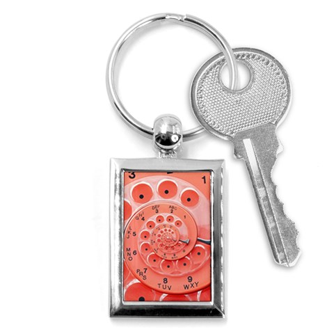 Apircot Orange Vintage Retro Rotary Dial Spiral Droste  Key Chain (Rectangle) from ArtsNow.com Front