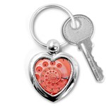 Apircot Orange Vintage Retro Rotary Dial Spiral Droste  Key Chain (Heart)