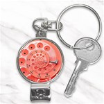 Apircot Orange Vintage Retro Rotary Dial Spiral Droste  Nail Clippers Key Chain