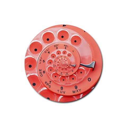 Apircot Orange Vintage Retro Rotary Dial Spiral Droste  Rubber Round Coaster (4 pack) from ArtsNow.com Front