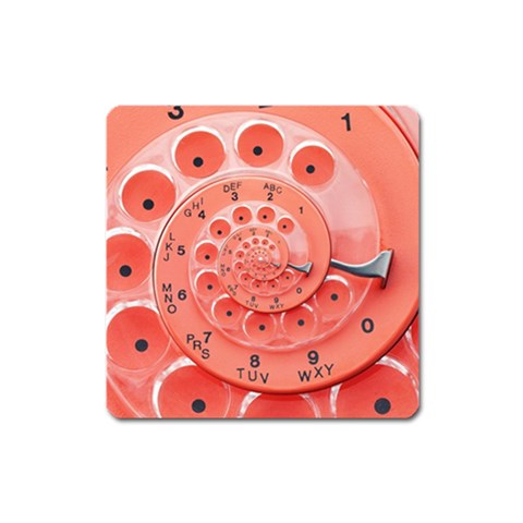 Apircot Orange Vintage Retro Rotary Dial Spiral Droste  Magnet (Square) from ArtsNow.com Front